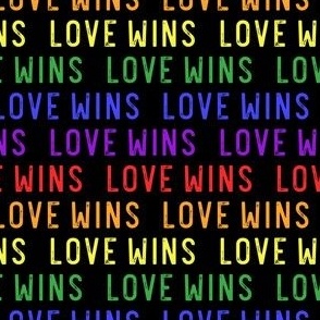 Love Wins - rainbow - PRIDE - LGBTQ - black - LAD20