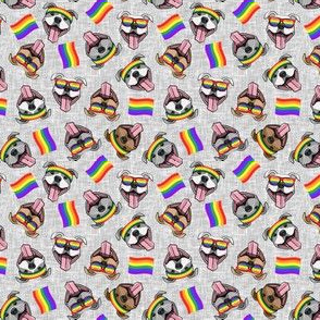 (small scale) Pride Pit Bulls - pitties - LGBTQ - grey - LAD20