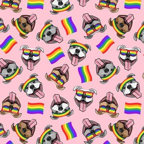(med scale) Pride Pit Bulls - pitties - LGBTQ - Pink - LAD20
