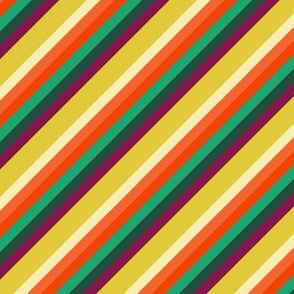 Jewel Tone Diagonal Stripe