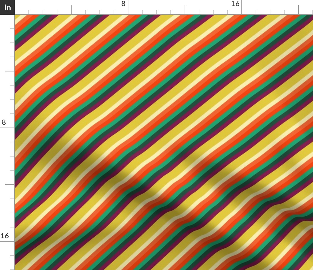 Jewel Tone Diagonal Stripe
