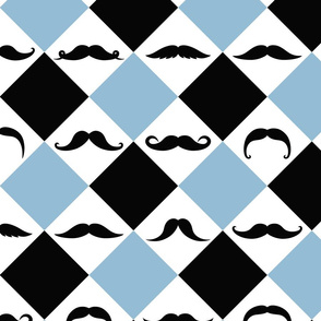 Mustachetic Black and Blue