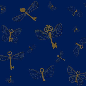 Flying Keys navy gold