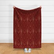 Art Deco on Crimson Red - Large Scale