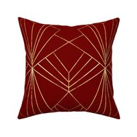 Art Deco on Crimson Red - Large Scale