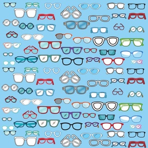 Eye Glasses with blue background