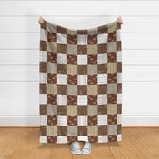 Mudcloth Patchwork - mud cloth wholecloth quilt top - brown/rust/tan - boho home decor baby bedding - LAD20