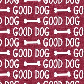 good dog - dark red - dog bone - C20BS