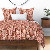 burnt orange watercolor herringbone