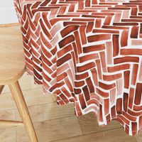 burnt orange watercolor herringbone