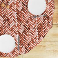 burnt orange watercolor herringbone