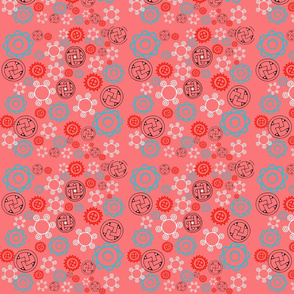 Peach coral Creek design 