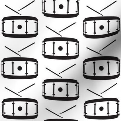 large black and white drums