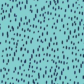 Normal scale // Sea reflexions // aqua background navy blue abstract organic lined dots