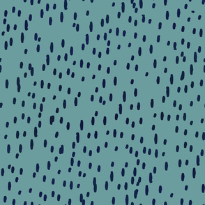 Normal scale // Sea reflexions // green background navy blue abstract organic lined dots