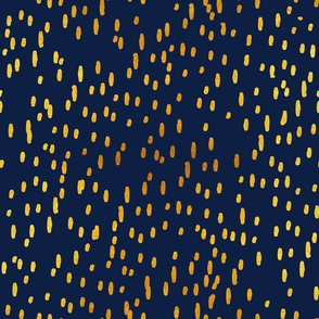 Normal scale // Sea reflexions // navy blue background golden abstract organic lined dots