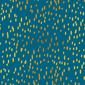 Normal scale // Sea reflexions // teal background golden abstract organic lined dots