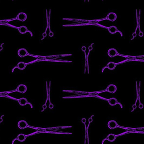 Hair Cutting Shears in Purple with Black Background (Large Scale)