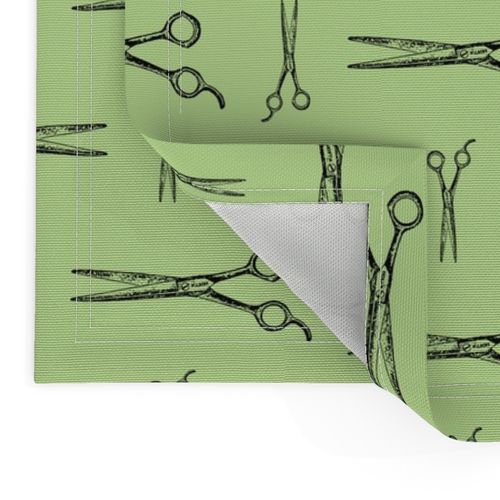 Hair Cutting Shears in Black with Soft Green Background (Large Scale)