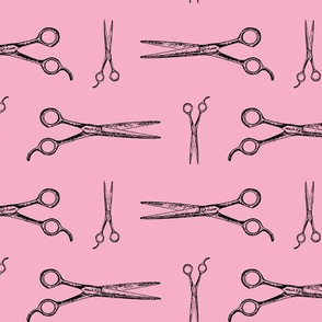 Hair Cutting Shears in Black with Baby Pink Background (Large Scale)