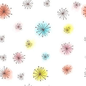 Beautiful watercolor hand drawn  line seamless pattern