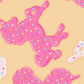 Large Frosted Unicorn Cookies Pattern on Yellow
