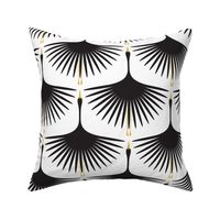Art Deco Swans - Black on White 8" Fabric and Wallpaper