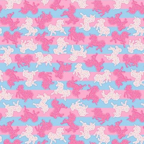 Micro Frosted Unicorn Cookies Pattern on Blue & Pink Stripes