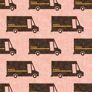 delivery trucks - parcel mail postal van - shipping truck - peach - LAD20