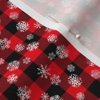 Buffalo Plaid Snowflakes Black Red 1/2