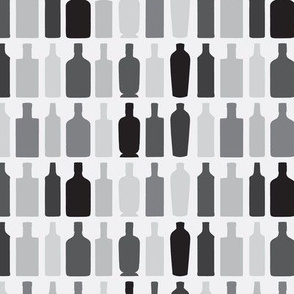 Gin bottle line up white