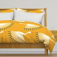 Art Deco Cranes - Sunshine - 24" Fabric and Wallpaper