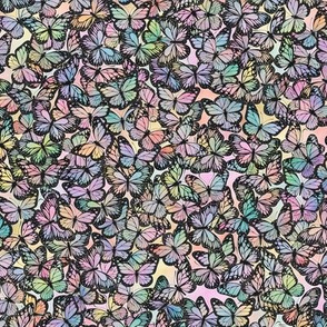 Small Pastel Rainbow Butterflies Pattern