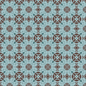 Norah quatrefoil, malibu blue, small