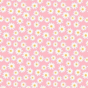 TINY daisy print fabric - daisies, daisy fabric, baby fabric, spring fabric, baby girl, earthy - pink
