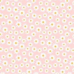 TINY daisy print fabric - daisies, daisy fabric, baby fabric, spring fabric, baby girl, earthy - pale pink