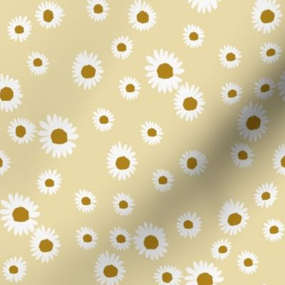 daisy fabric - cute floral daisies design - yellow