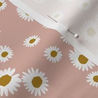 daisy fabric - cute floral daisies design - dusty pink