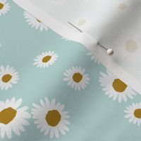 daisy fabric - cute floral daisies design - light blue