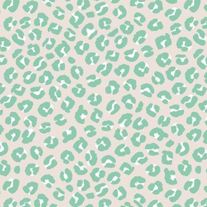 Mini panther spots and leopard dots animal print boho summer nursery beige sage green white