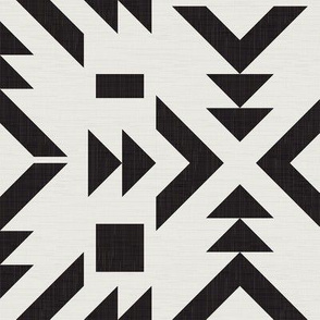 Tribal Geometric Shapes on Ivory - No2. / Big Scale