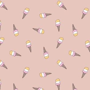 Little ice-cream cones summer candy boho food kids nursery neutral moody coral pink yellow girls