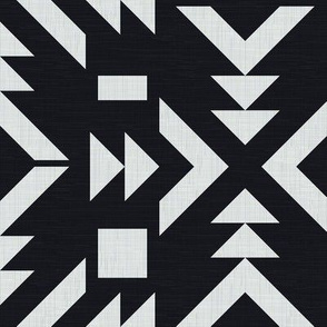 Tribal Geometric Shapes on Black - No2. / Big Scale