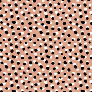 Abstract boho Dalmatian spots animal print spots and dots ink texture minimal nursery neutral moody coral black and white