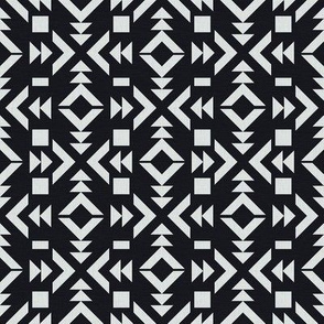 Tribal Geometric Shapes on Black - No2. / Small Scale