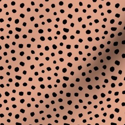 Spring boho minimal polka dots spots basic texture neutral nursery moody coral peach black