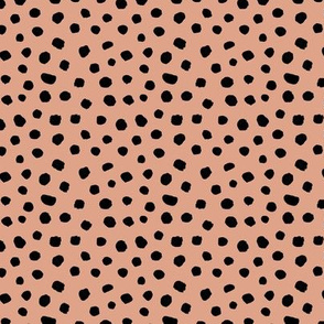 Spring boho minimal polka dots spots basic texture neutral nursery moody coral peach black