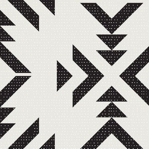 Tribal Geometric Shapes on Ivory - No3. / Big Scale