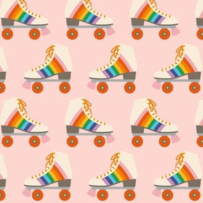 Retro Roller Skates - Pink Rainbow - Appr 2" wide