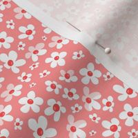 Strawberry Blooms|White Flowers on Pink|Renee Davis